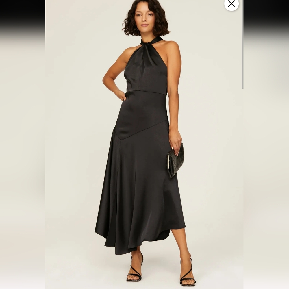 Ted Baker Renon Black Halter Midi Dress Size 1